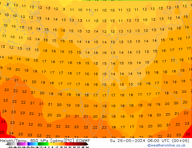 Z500/Rain (+SLP)/Z850 ECMWF Su 26.05.2024 06 UTC