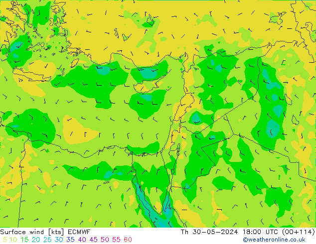 Surface wind ECMWF Th 30.05.2024 18 UTC