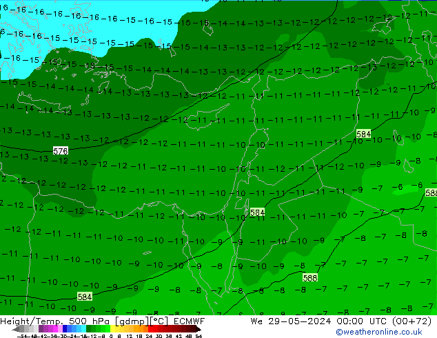 Z500/Rain (+SLP)/Z850 ECMWF St 29.05.2024 00 UTC