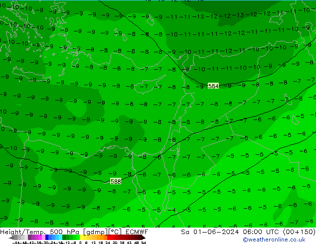 Z500/Rain (+SLP)/Z850 ECMWF Sa 01.06.2024 06 UTC