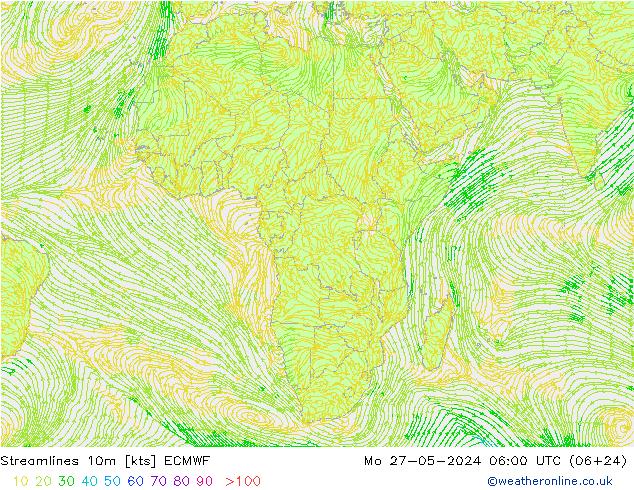 ветер 10m ECMWF пн 27.05.2024 06 UTC