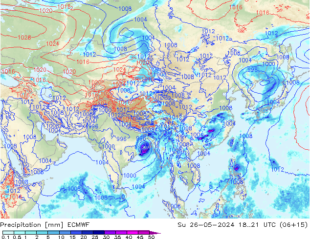 precipitação ECMWF Dom 26.05.2024 21 UTC