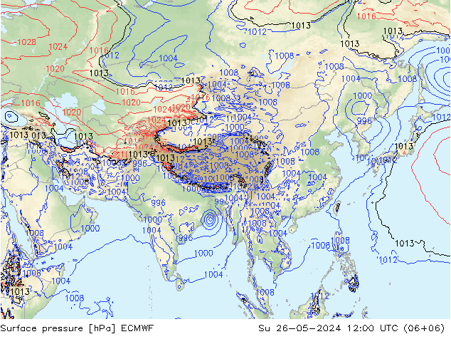 Surface pressure ECMWF Su 26.05.2024 12 UTC