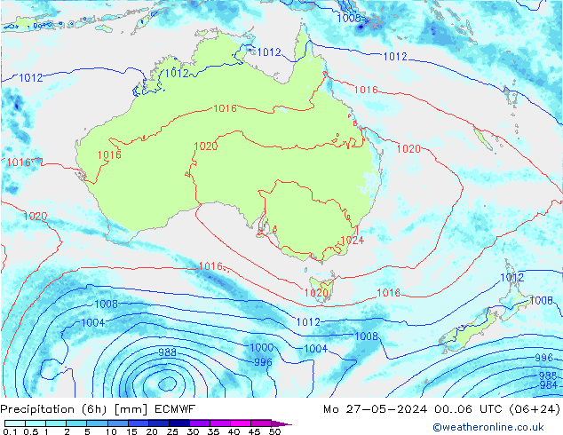 Z500/Rain (+SLP)/Z850 ECMWF lun 27.05.2024 06 UTC