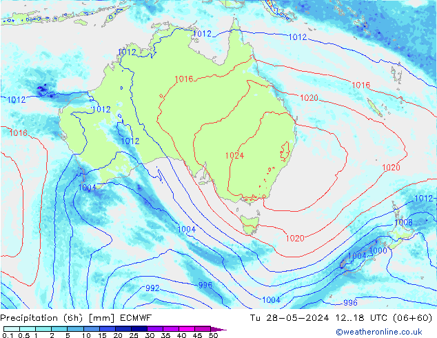 Z500/Yağmur (+YB)/Z850 ECMWF Sa 28.05.2024 18 UTC