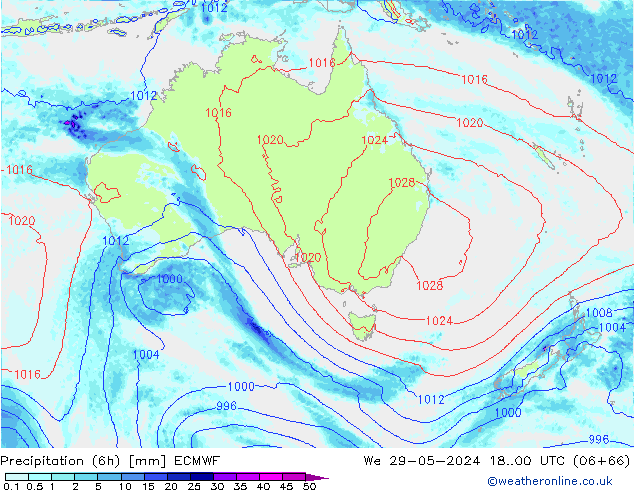 Z500/Rain (+SLP)/Z850 ECMWF  29.05.2024 00 UTC