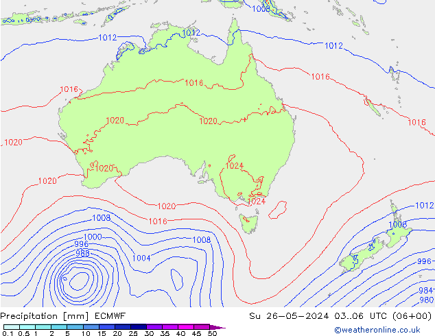 Neerslag ECMWF zo 26.05.2024 06 UTC