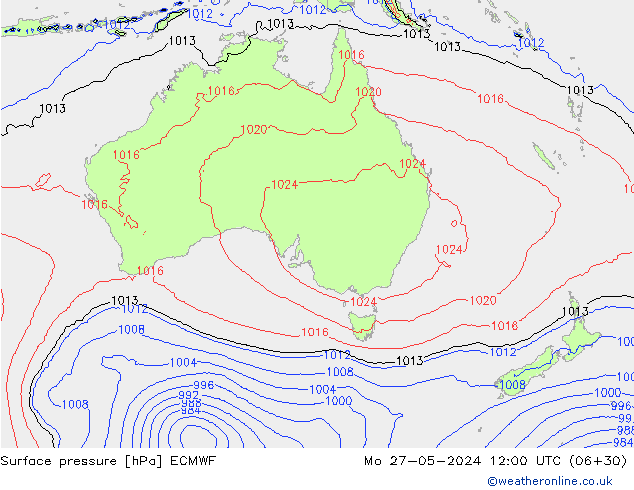 приземное давление ECMWF пн 27.05.2024 12 UTC