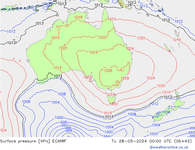 Luchtdruk (Grond) ECMWF di 28.05.2024 00 UTC