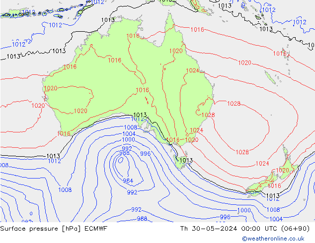 Yer basıncı ECMWF Per 30.05.2024 00 UTC