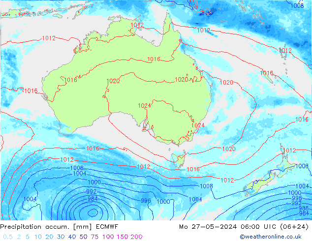 Precipitation accum. ECMWF Seg 27.05.2024 06 UTC