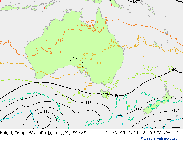 Z500/Rain (+SLP)/Z850 ECMWF Вс 26.05.2024 18 UTC