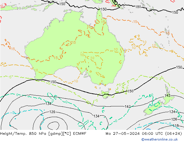 Z500/Rain (+SLP)/Z850 ECMWF lun 27.05.2024 06 UTC
