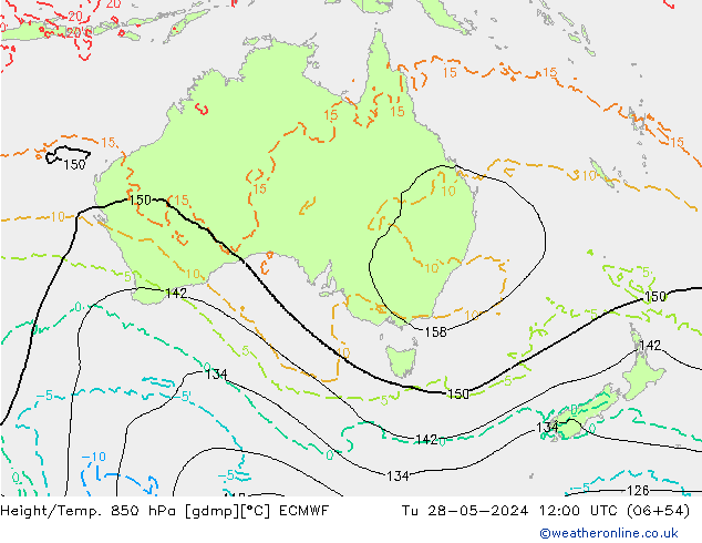 Z500/Yağmur (+YB)/Z850 ECMWF Sa 28.05.2024 12 UTC