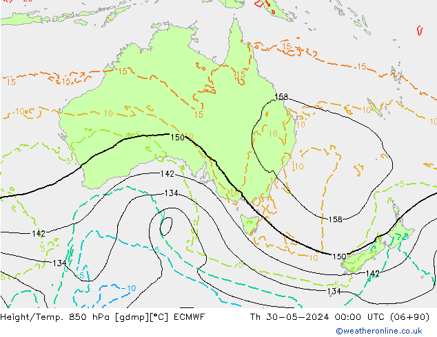 Height/Temp. 850 гПа ECMWF чт 30.05.2024 00 UTC