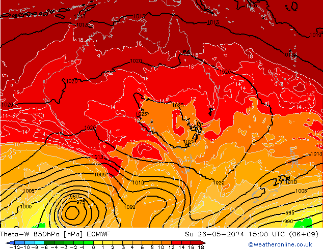 Theta-W 850hPa ECMWF dim 26.05.2024 15 UTC