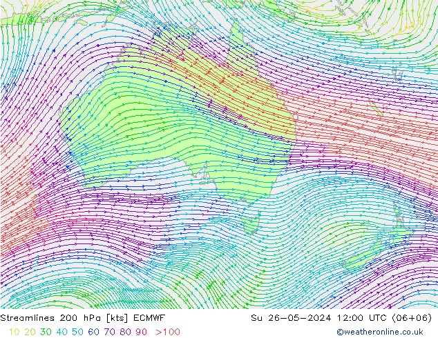 ветер 200 гПа ECMWF Вс 26.05.2024 12 UTC