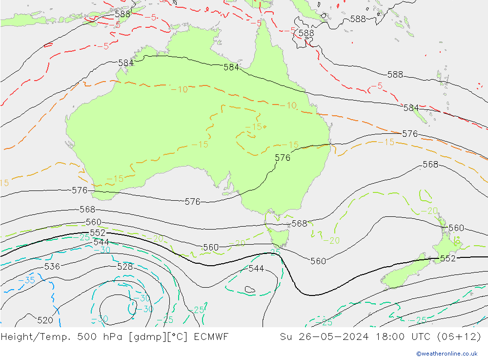 Z500/Rain (+SLP)/Z850 ECMWF So 26.05.2024 18 UTC