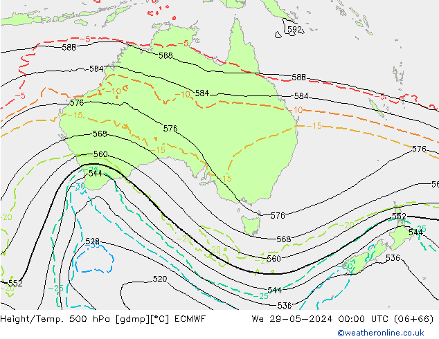 Z500/Rain (+SLP)/Z850 ECMWF  29.05.2024 00 UTC