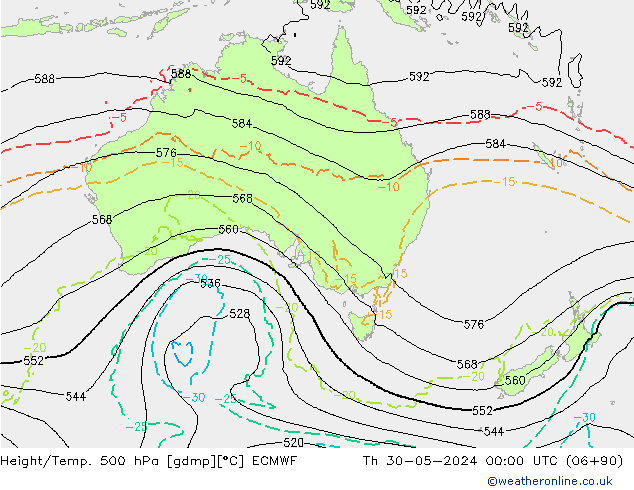 Height/Temp. 500 hPa ECMWF  30.05.2024 00 UTC