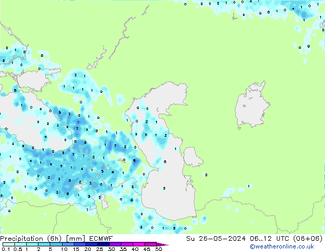 Z500/Rain (+SLP)/Z850 ECMWF Su 26.05.2024 12 UTC