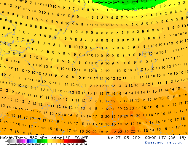 Z500/Rain (+SLP)/Z850 ECMWF Po 27.05.2024 00 UTC