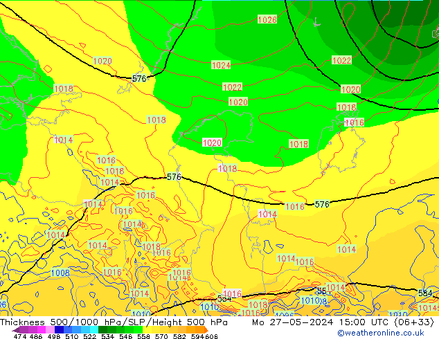 Thck 500-1000гПа ECMWF пн 27.05.2024 15 UTC