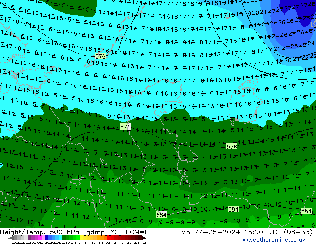 Hoogte/Temp. 500 hPa ECMWF ma 27.05.2024 15 UTC