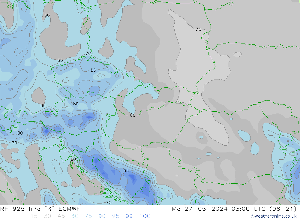 925 hPa Nispi Nem ECMWF Pzt 27.05.2024 03 UTC