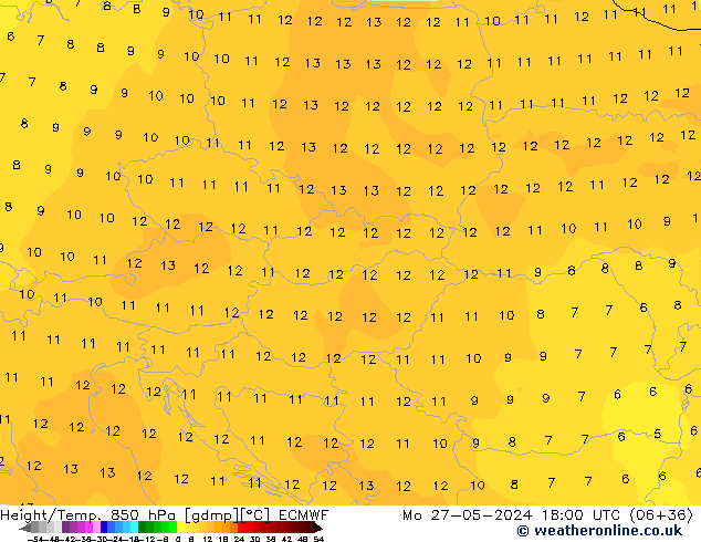 Z500/Rain (+SLP)/Z850 ECMWF lun 27.05.2024 18 UTC