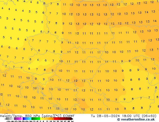 Z500/Yağmur (+YB)/Z850 ECMWF Sa 28.05.2024 18 UTC