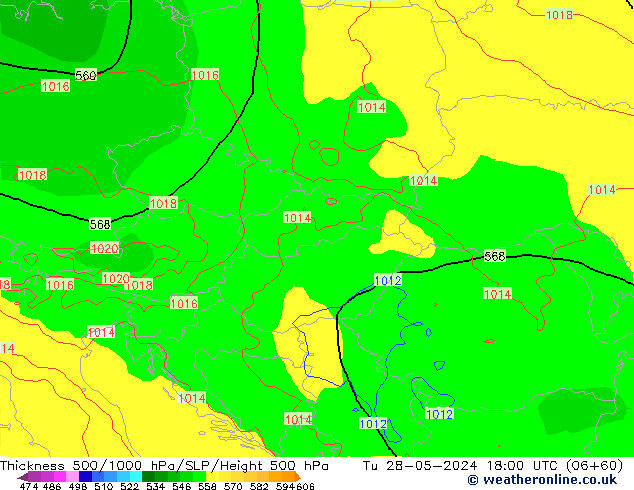 Thck 500-1000hPa ECMWF Tu 28.05.2024 18 UTC