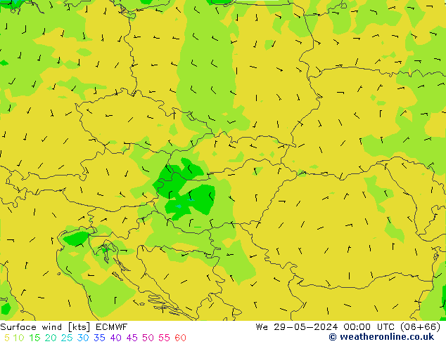 Viento 10 m ECMWF mié 29.05.2024 00 UTC