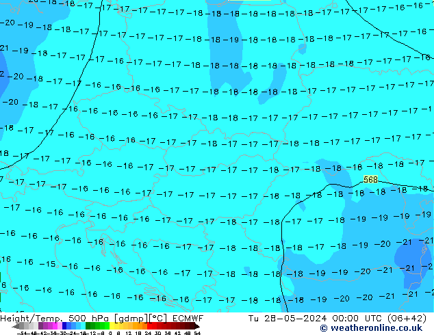 Height/Temp. 500 hPa ECMWF Ter 28.05.2024 00 UTC