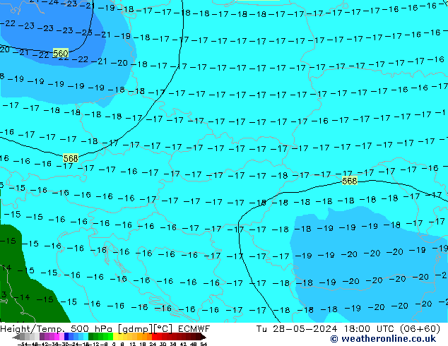 Z500/Yağmur (+YB)/Z850 ECMWF Sa 28.05.2024 18 UTC