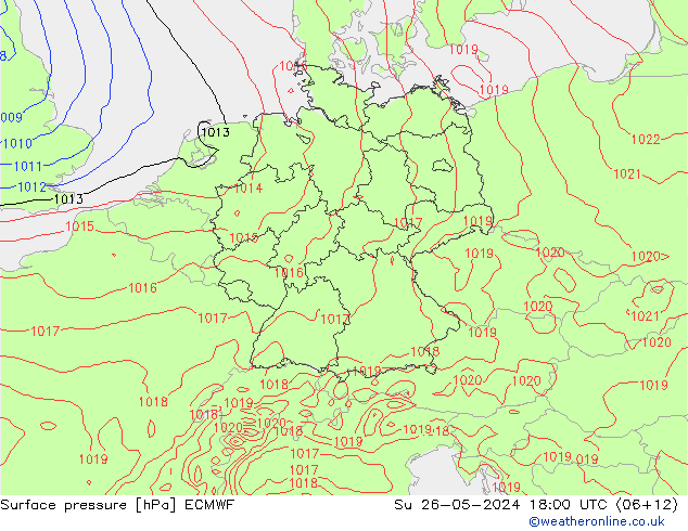 Surface pressure ECMWF Su 26.05.2024 18 UTC