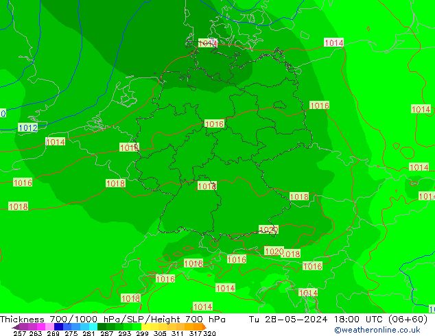 Thck 700-1000 hPa ECMWF Út 28.05.2024 18 UTC