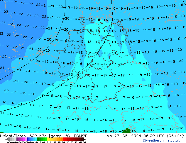 Z500/Rain (+SLP)/Z850 ECMWF Mo 27.05.2024 06 UTC