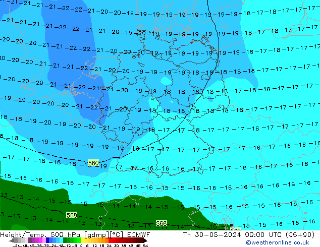 Z500/Rain (+SLP)/Z850 ECMWF Qui 30.05.2024 00 UTC