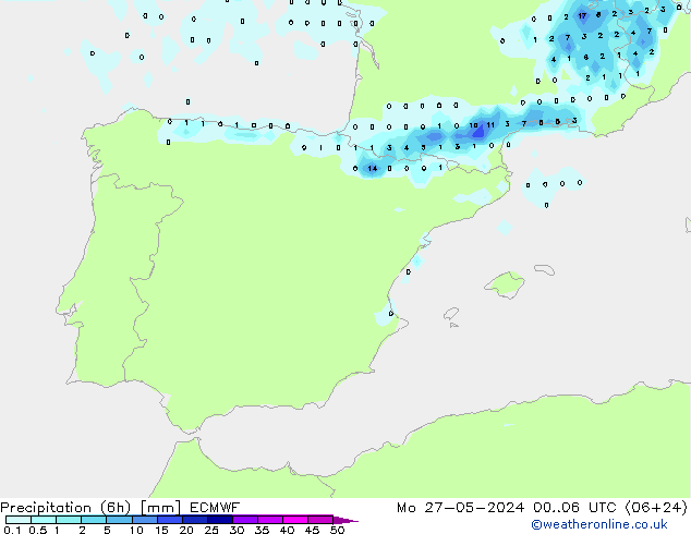 Z500/Rain (+SLP)/Z850 ECMWF Mo 27.05.2024 06 UTC