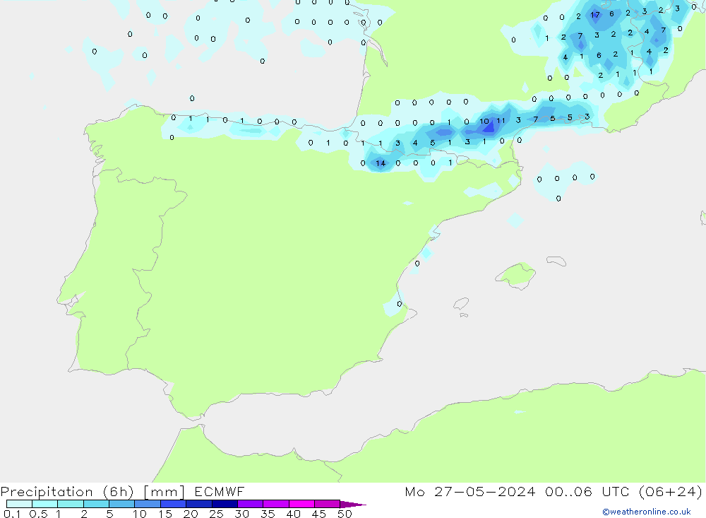 Z500/Yağmur (+YB)/Z850 ECMWF Pzt 27.05.2024 06 UTC