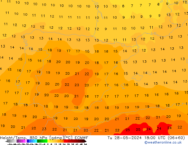 Z500/Regen(+SLP)/Z850 ECMWF di 28.05.2024 18 UTC