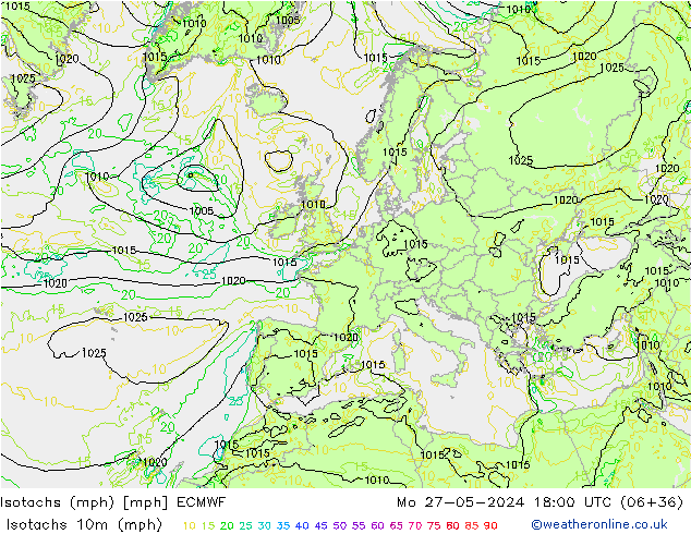 Isotachs (mph) ECMWF Seg 27.05.2024 18 UTC