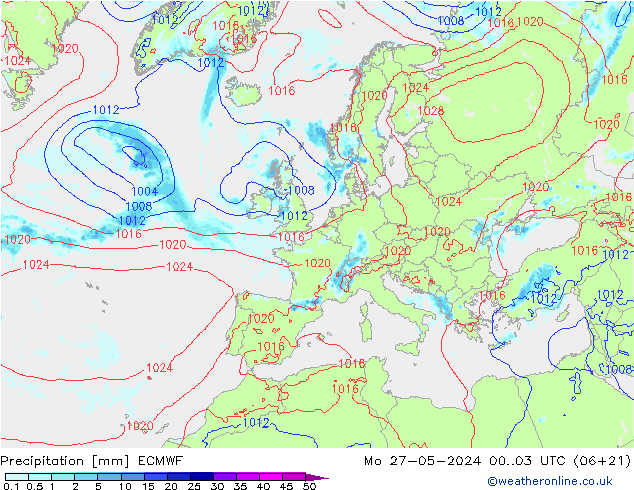 降水 ECMWF 星期一 27.05.2024 03 UTC