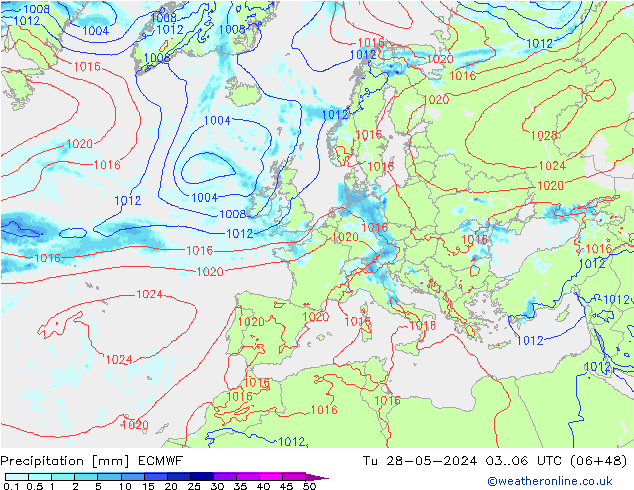 Précipitation ECMWF mar 28.05.2024 06 UTC