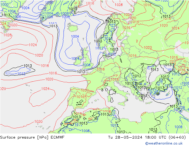 Yer basıncı ECMWF Sa 28.05.2024 18 UTC