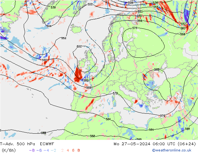 T-Adv. 500 hPa ECMWF ma 27.05.2024 06 UTC