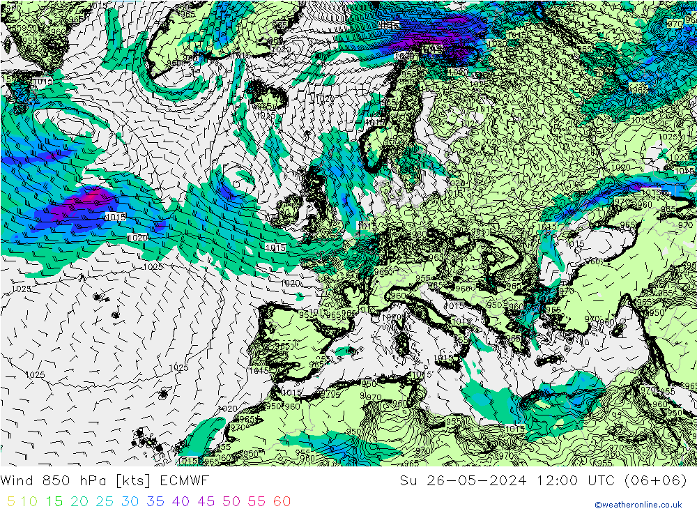  850 hPa ECMWF  26.05.2024 12 UTC