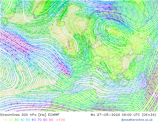 Rüzgar 200 hPa ECMWF Pzt 27.05.2024 06 UTC