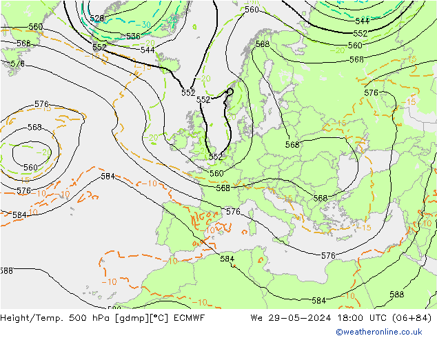 Z500/Rain (+SLP)/Z850 ECMWF ср 29.05.2024 18 UTC